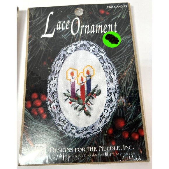 3 Designs For The Needle Lace Ornament Cross Stitch Kits - Picture 4 of 7